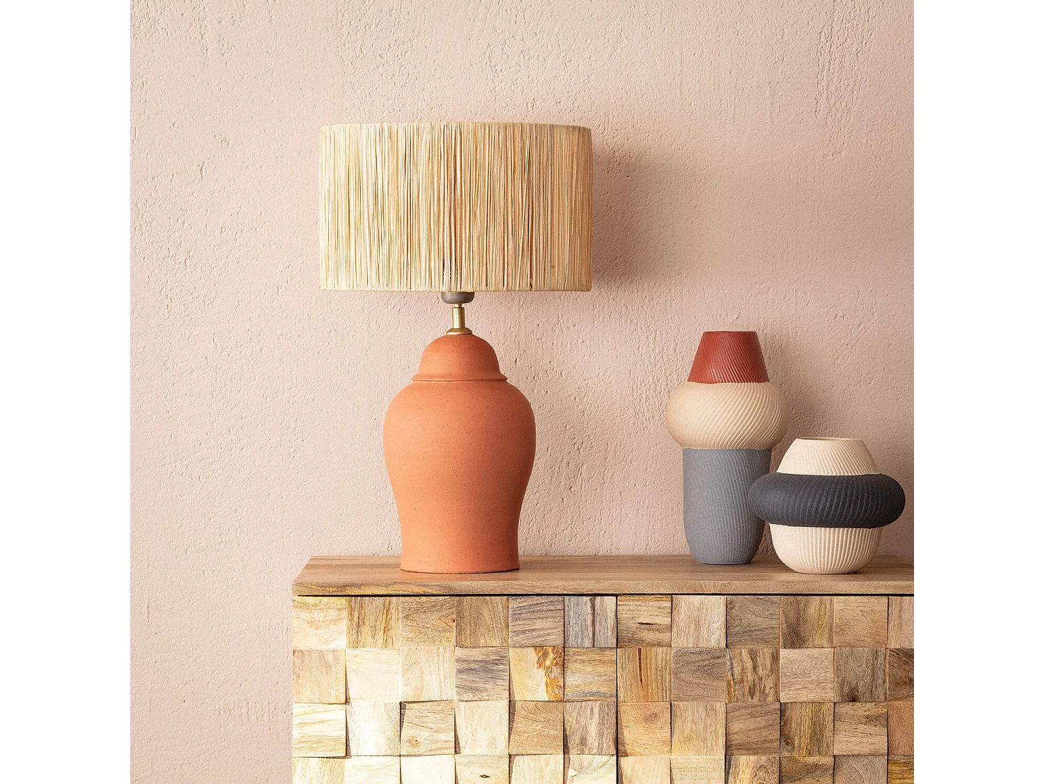 Lámpara de Mesa Terracota Ilana ILUZZIA Terracota