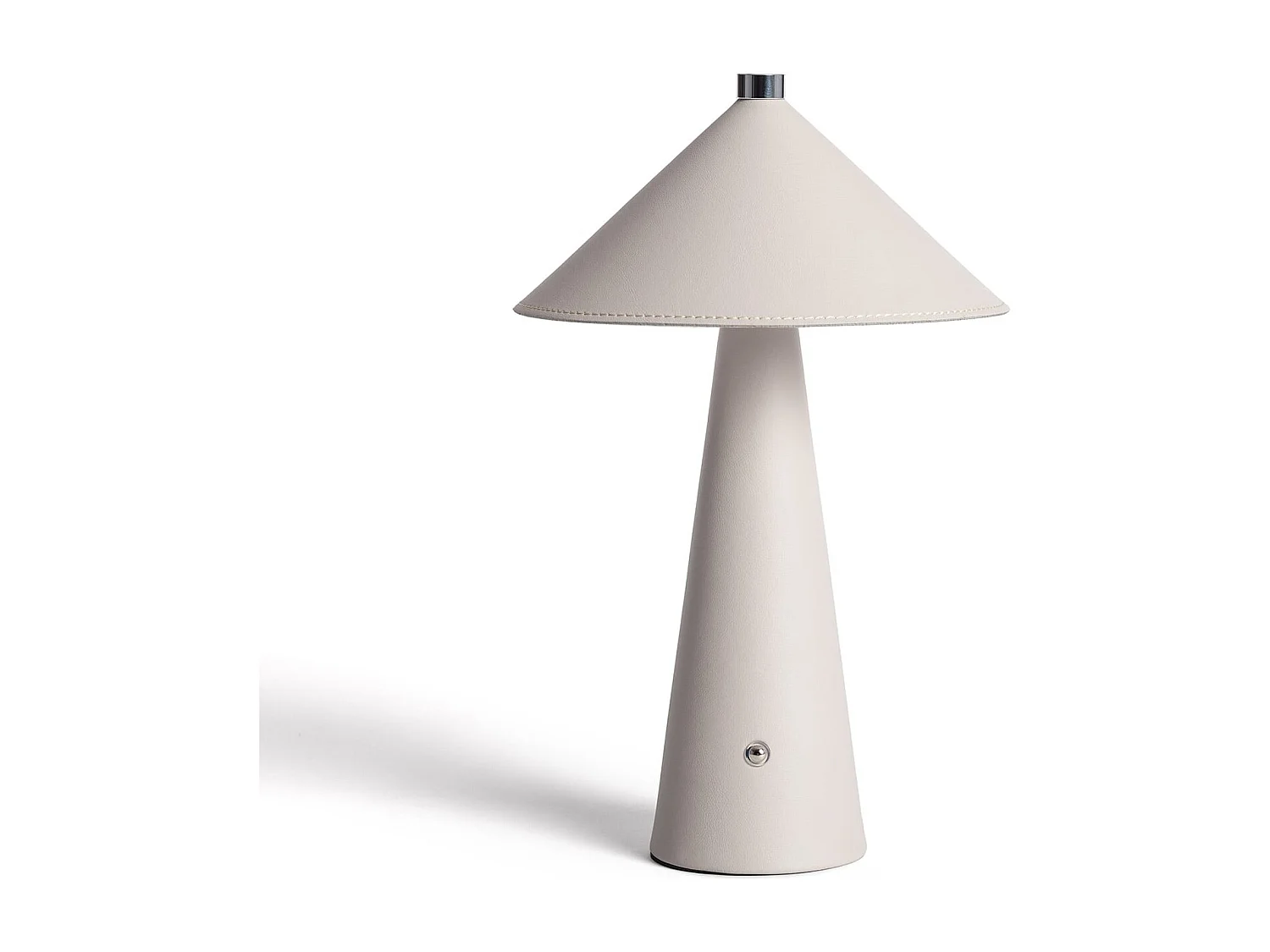 Lámpara de Mesa LED Portátil Cuero y Metal con Batería USB Recargable Tyu Nhalma Beige