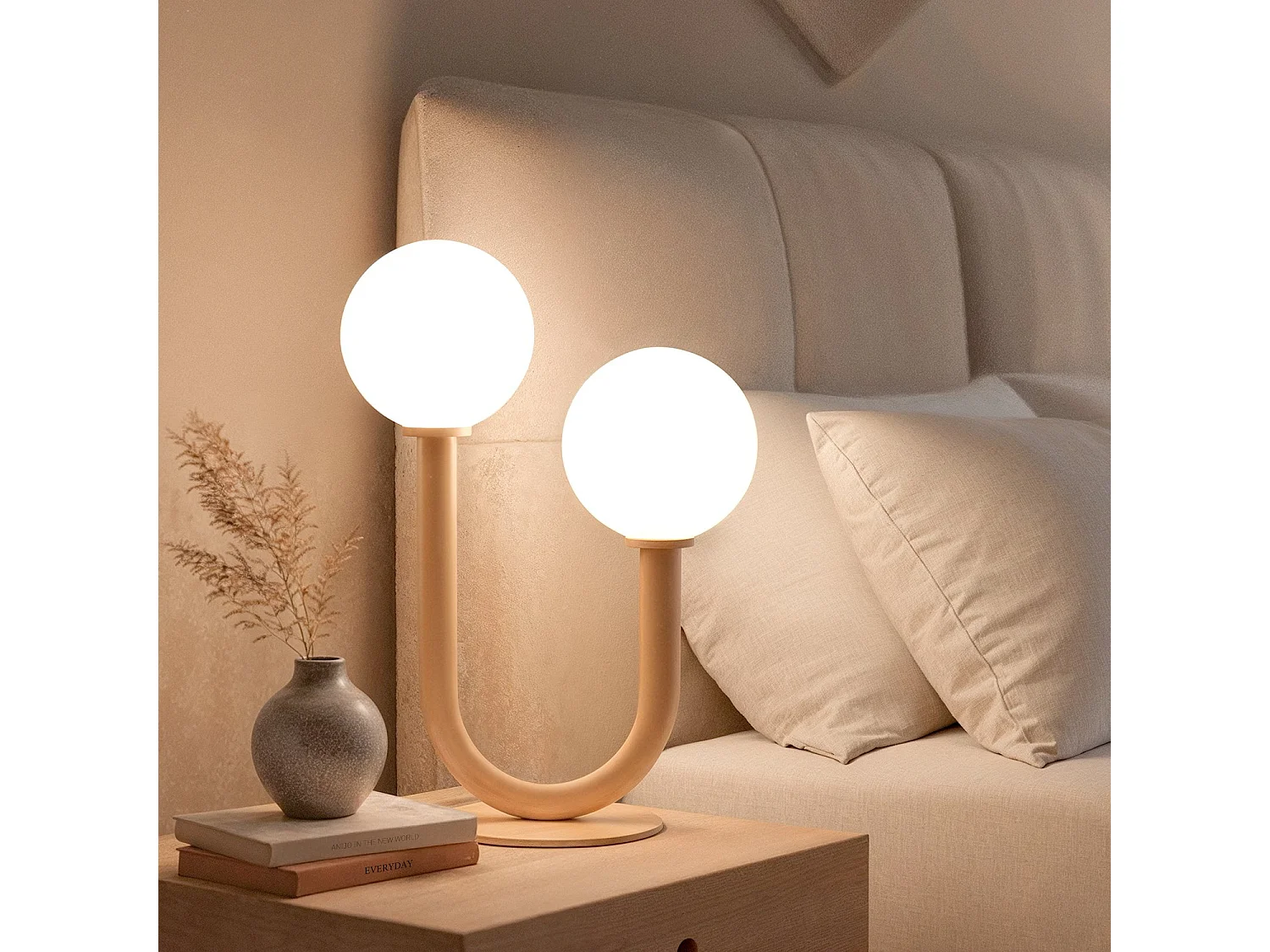 Lampe à Poser Métal et Verre Zeina Terre cuite