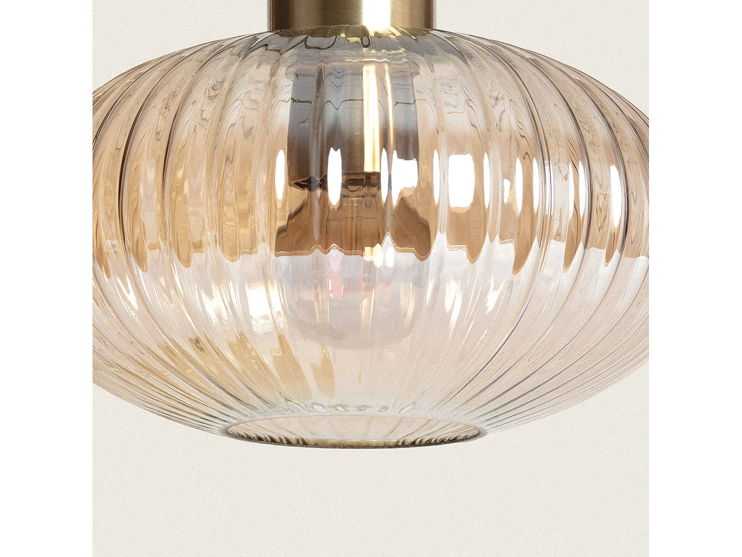 Lampe à Poser Métal et Verre Basile Ambre