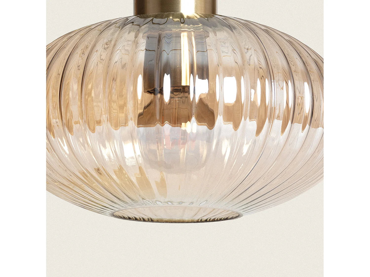 Lampe à Poser Métal et Verre Basile Ambre