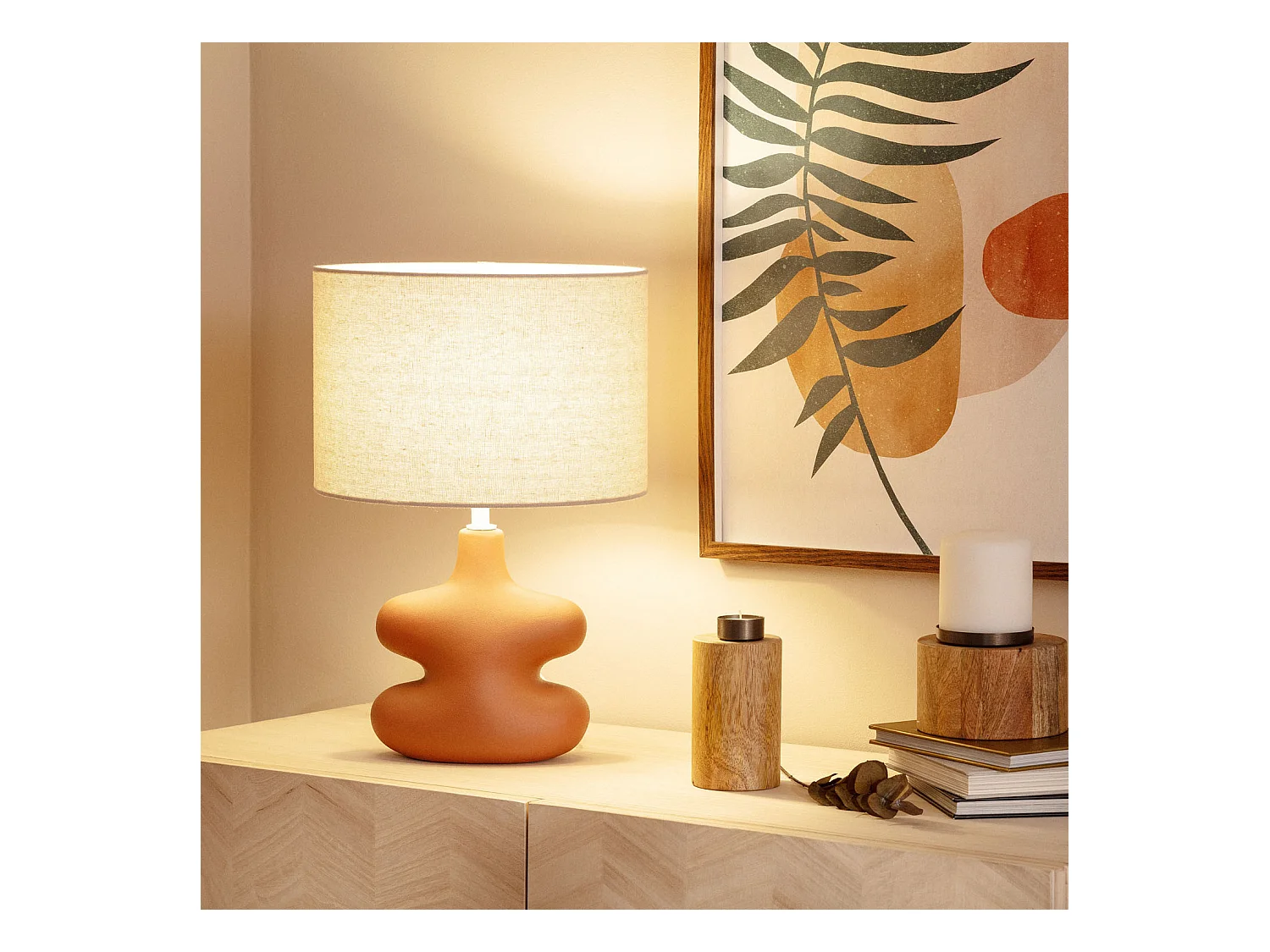 Lampe à Poser Céramique Serly Brun