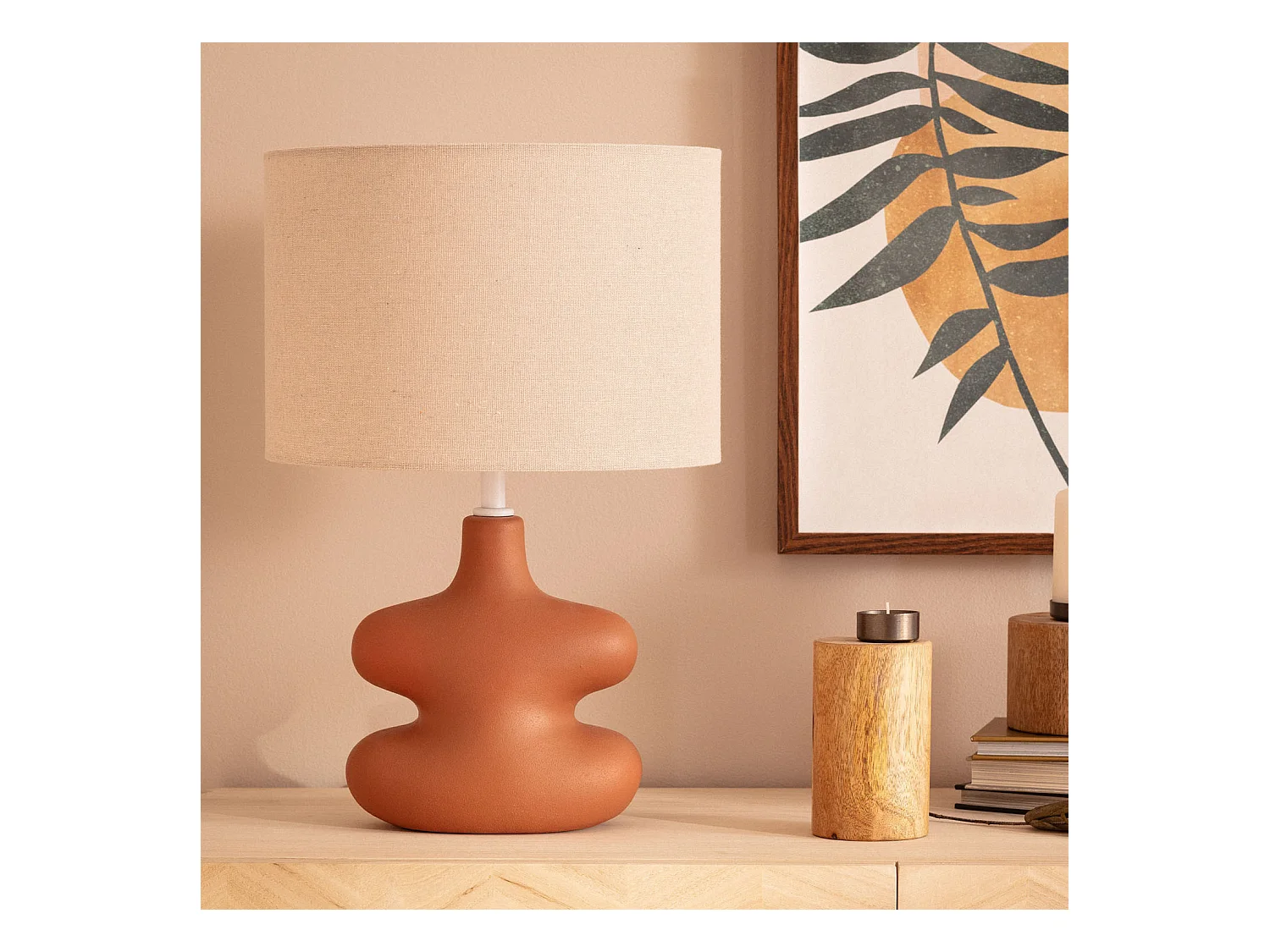 Lampe à Poser Céramique Serly Brun