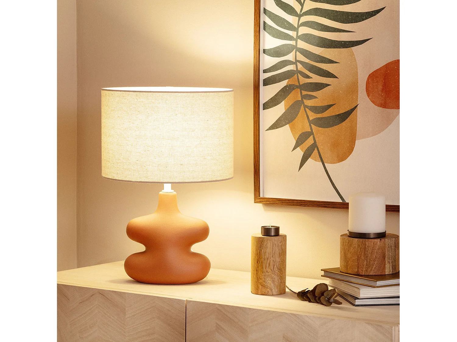 Lampada da Tavolo Ceramica Serly Marrone