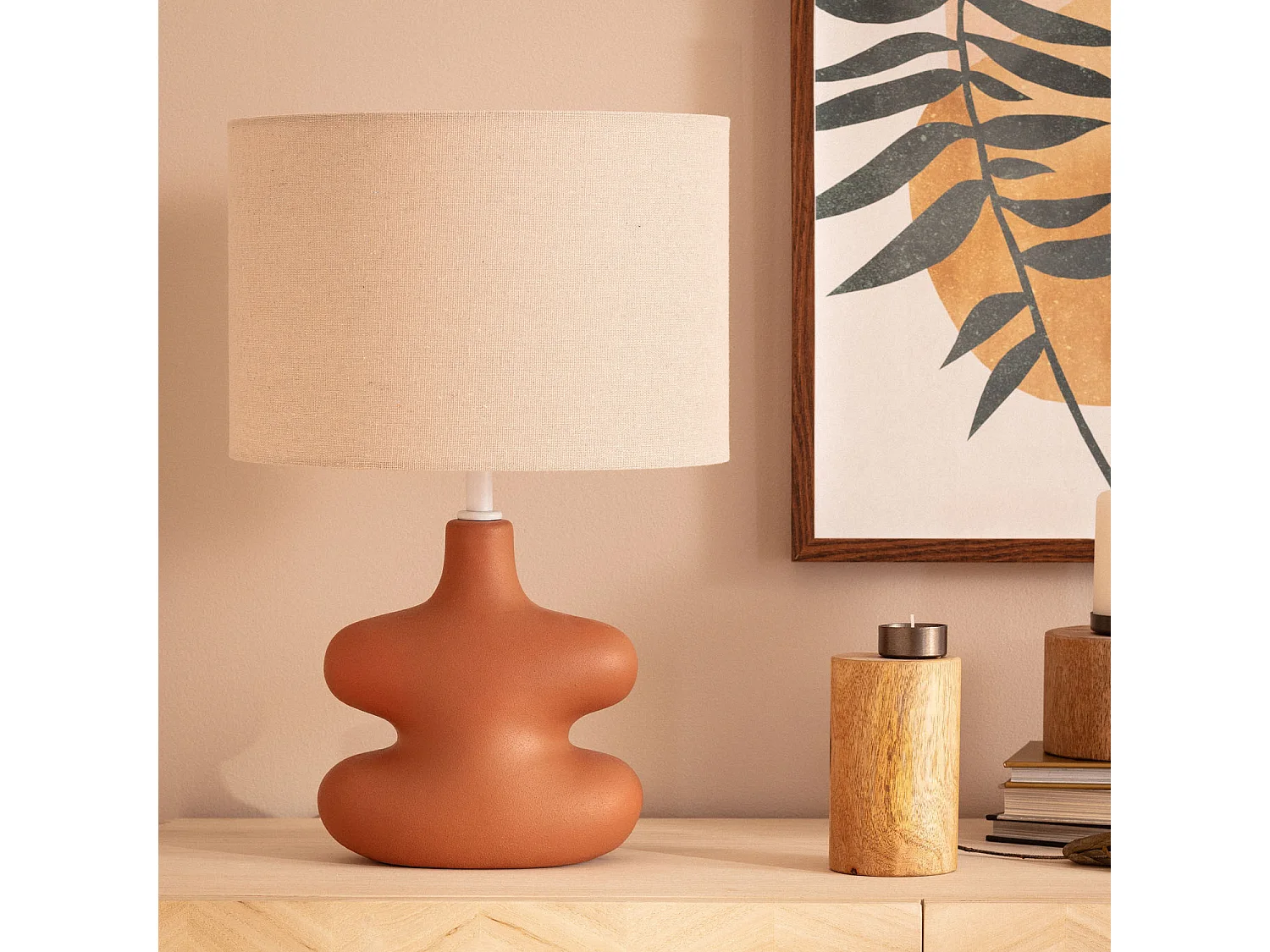 Lampada da Tavolo Ceramica Serly Marrone