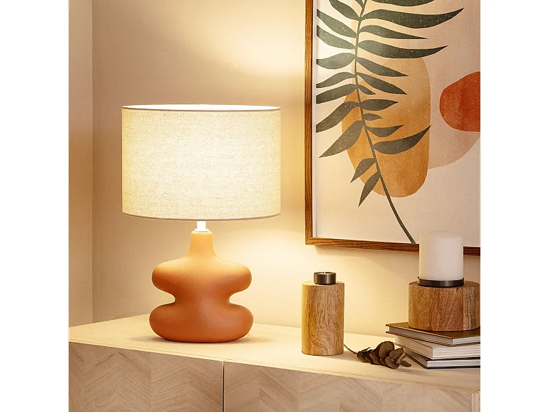 Lampada da Tavolo Ceramica Serly Marrone