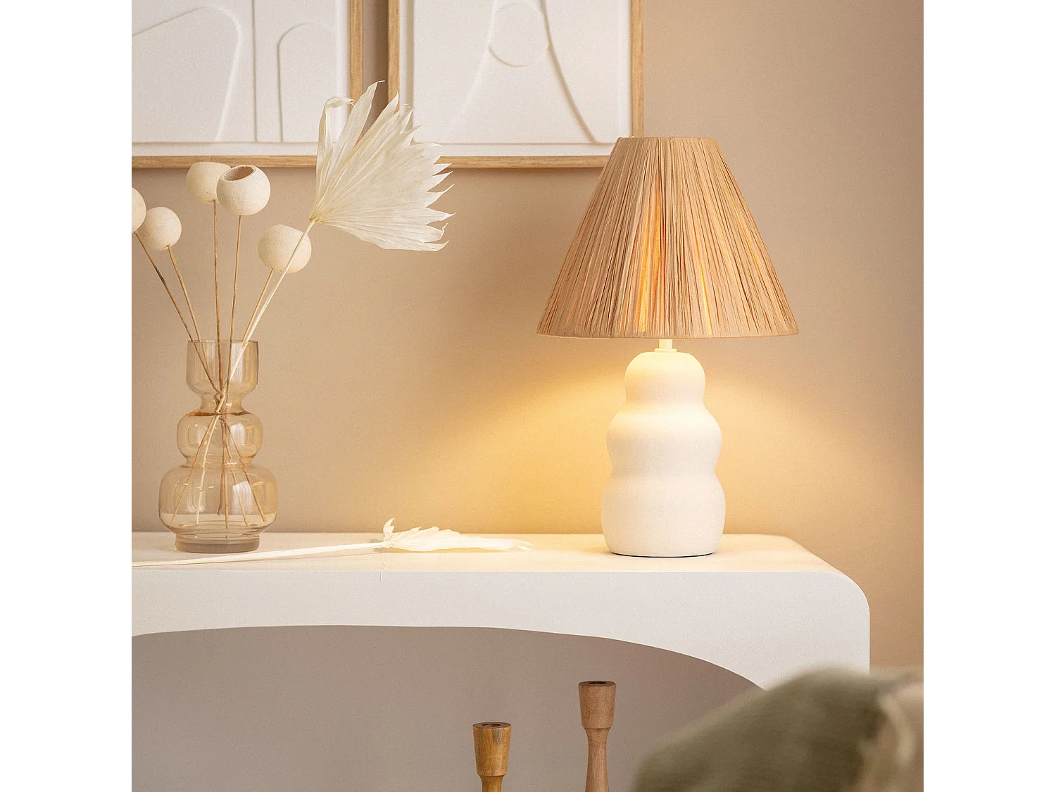 Lampe à Poser Céramique Ulan Blanc