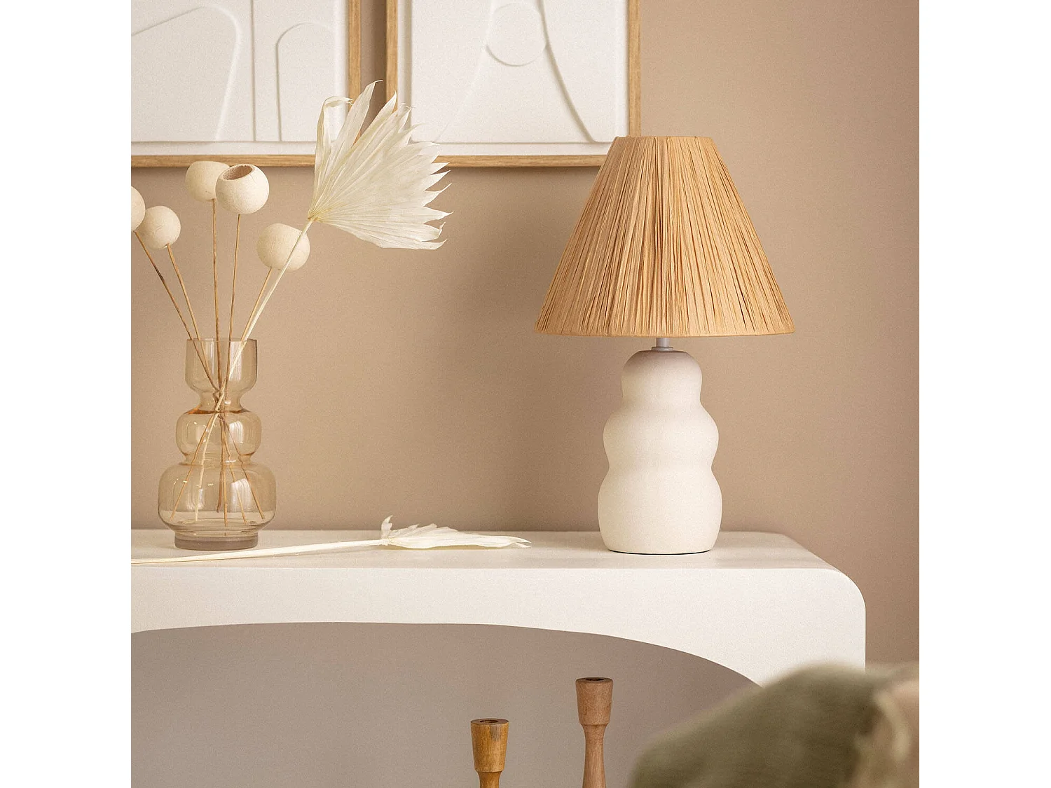 Lampe à Poser Céramique Ulan Blanc