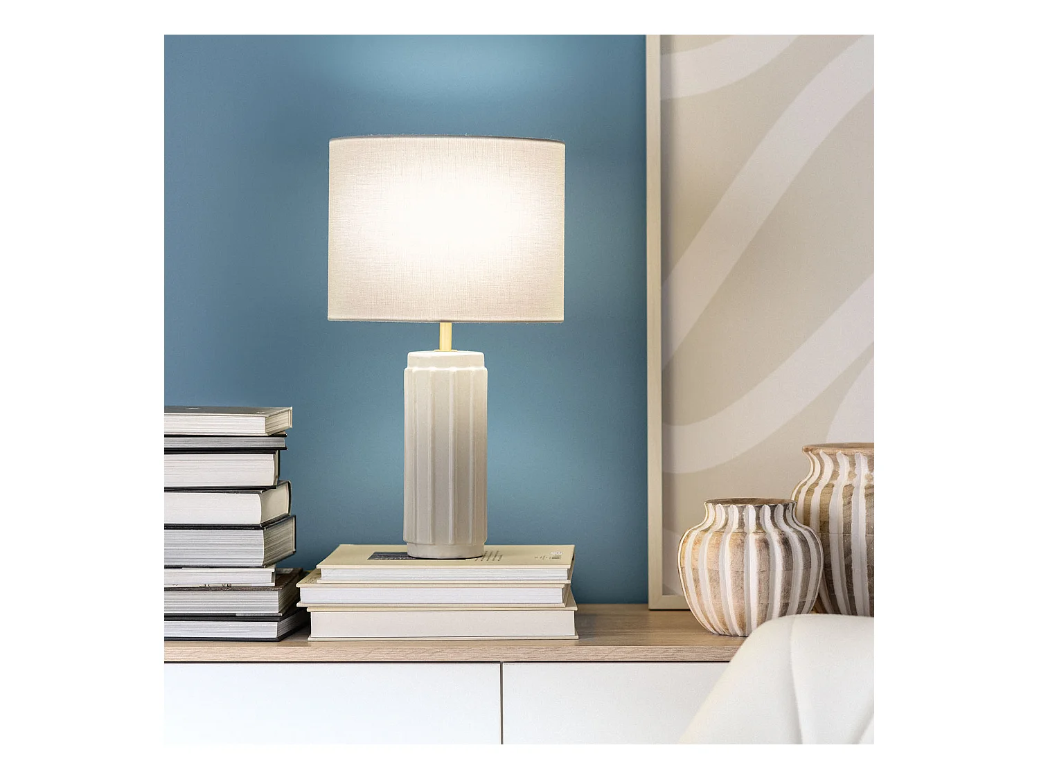 Lampe à Poser en Céramique Corbusier Blanc