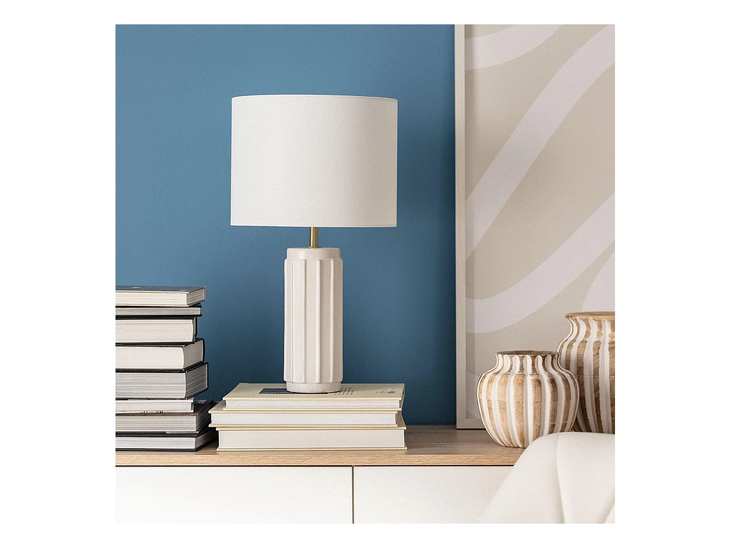 Lámpara de Mesa de Cerámica Corbusier Blanco