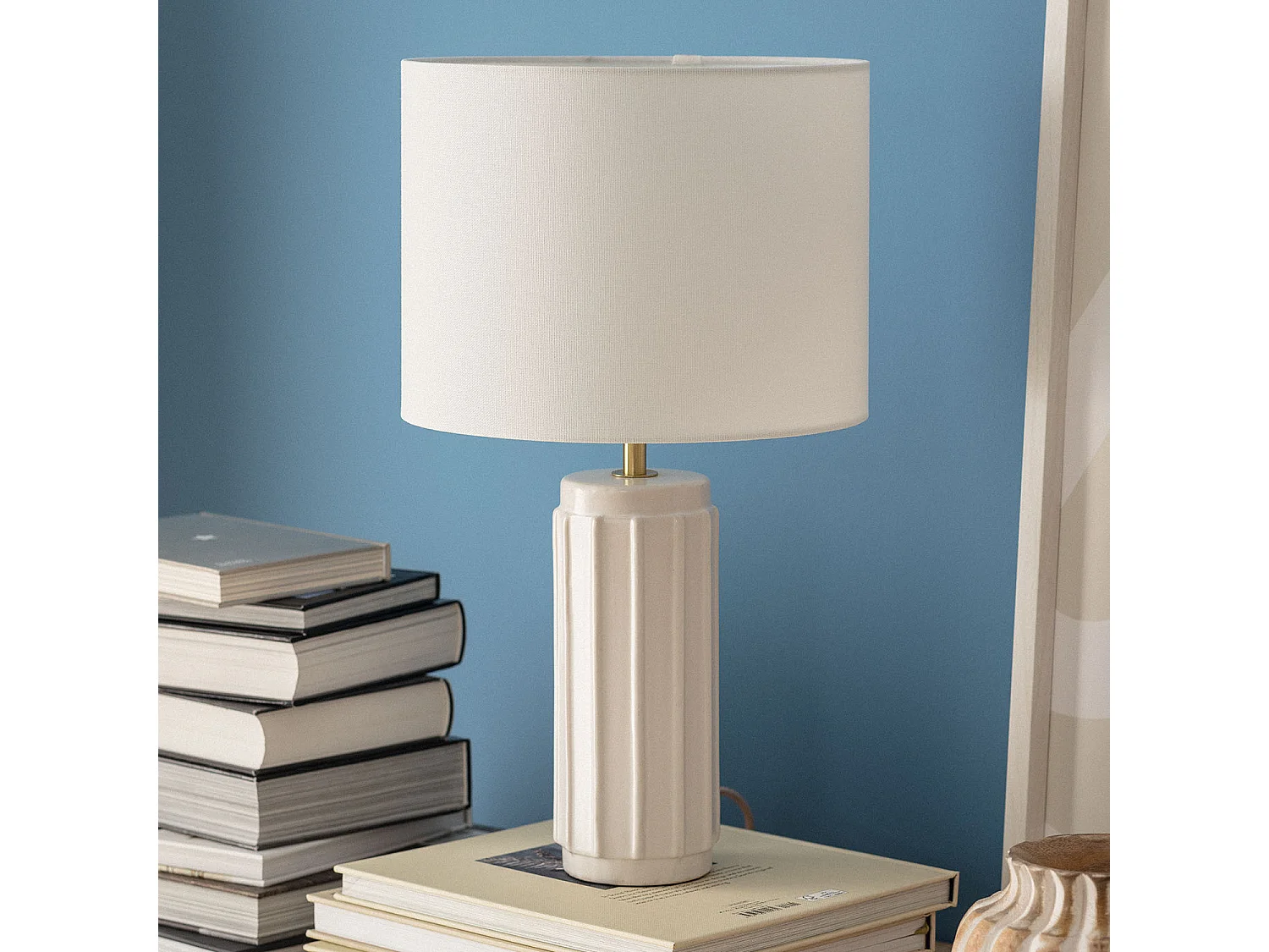 Lampada da Tavolo Ceramica Corbusier Bianco