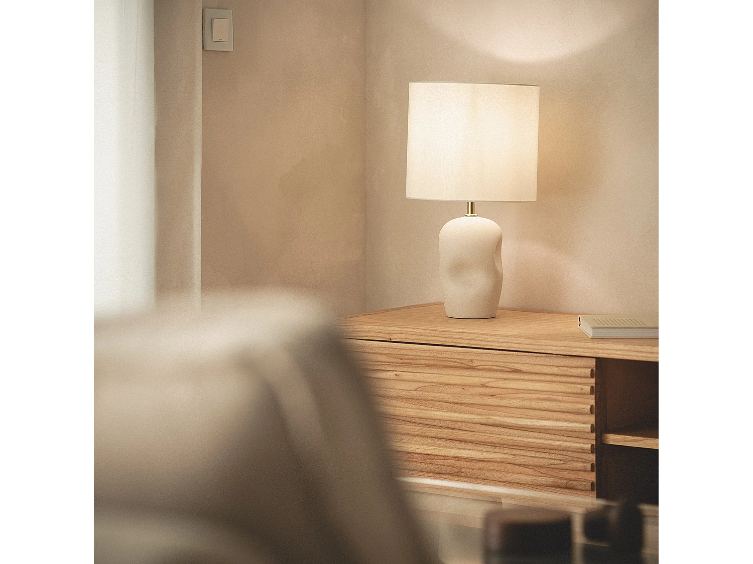 Lampada da Tavolo Ceramica Barta Bianco