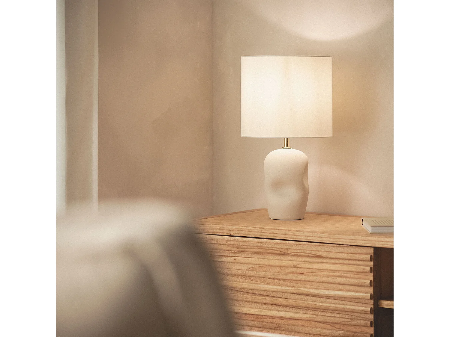 Lámpara de Mesa Cerámica Barta Blanco