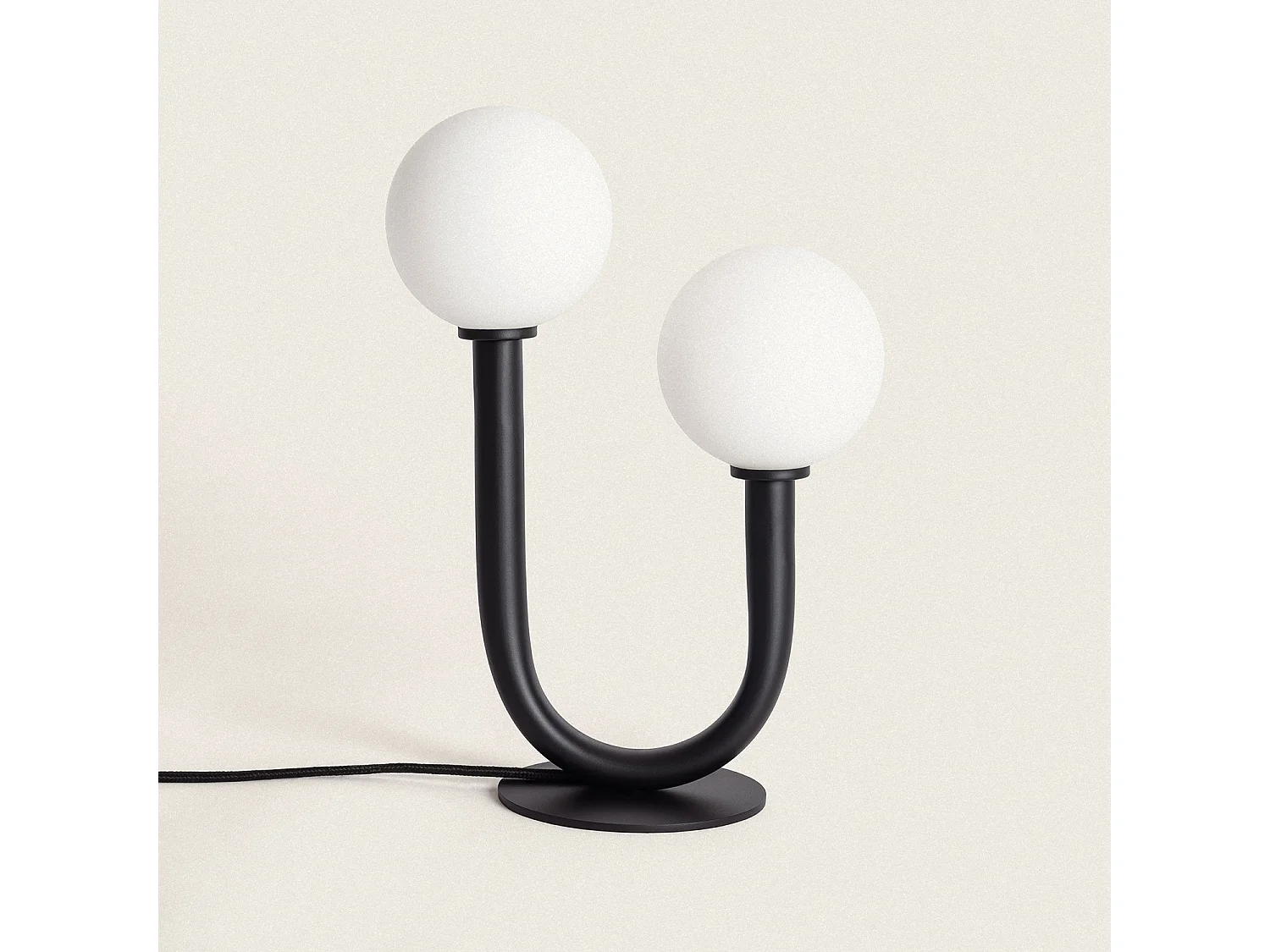 Lampada da Tavolo Metallo e Vetro Zeina Nero