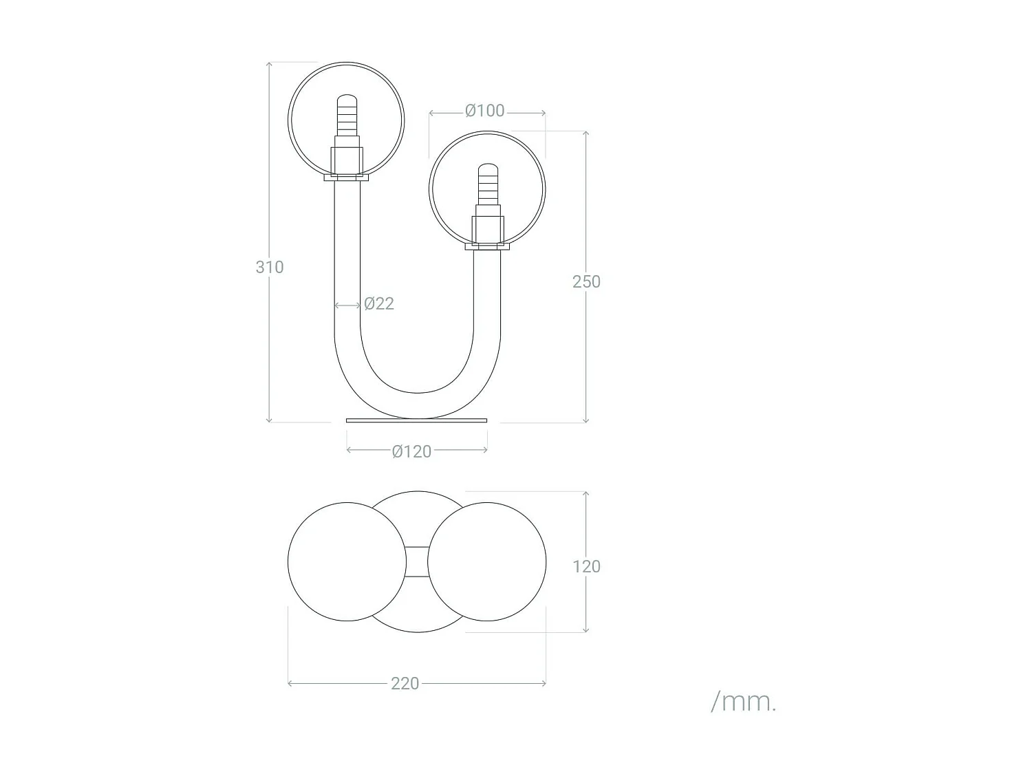 Lampada da Tavolo Metallo e Vetro Zeina Nero