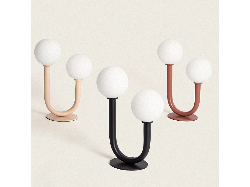 Lámpara de Mesa Metal y Cristal Zeina Negro