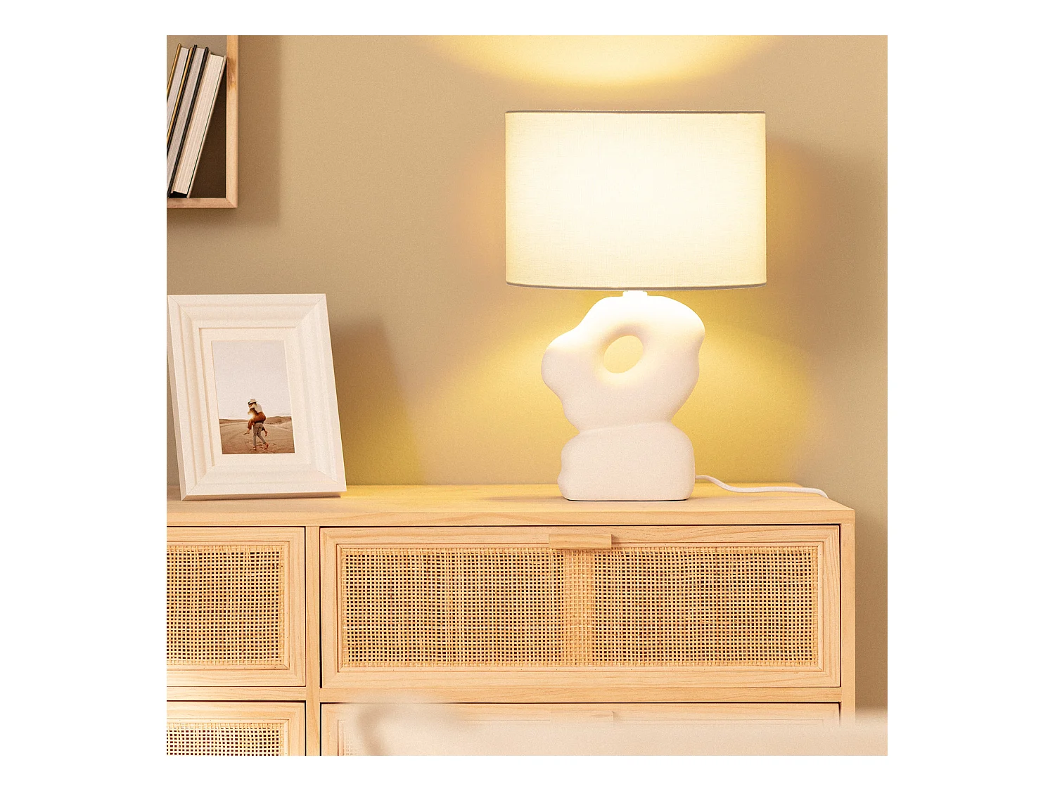 Lampe à Poser Céramique Illinois Blanc