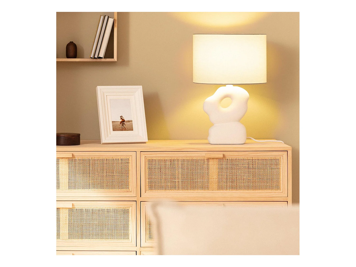 Lampe à Poser Céramique Illinois Blanc