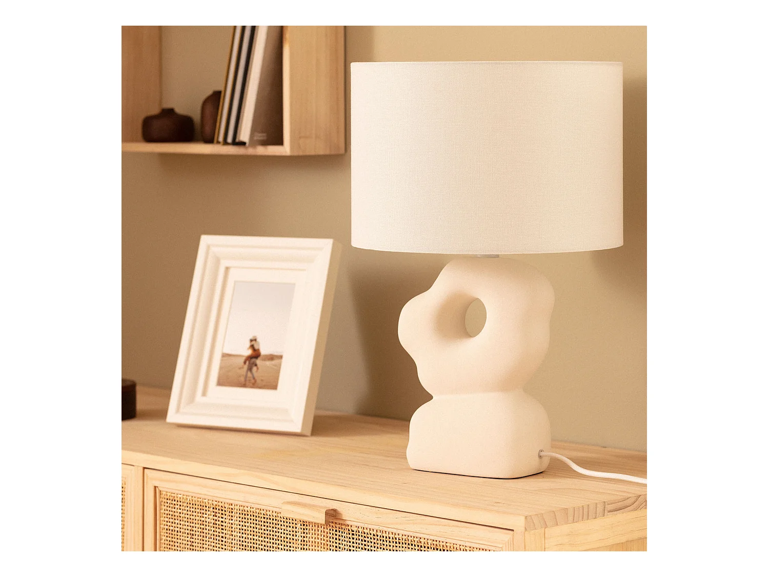 Lampe à Poser Céramique Illinois Blanc