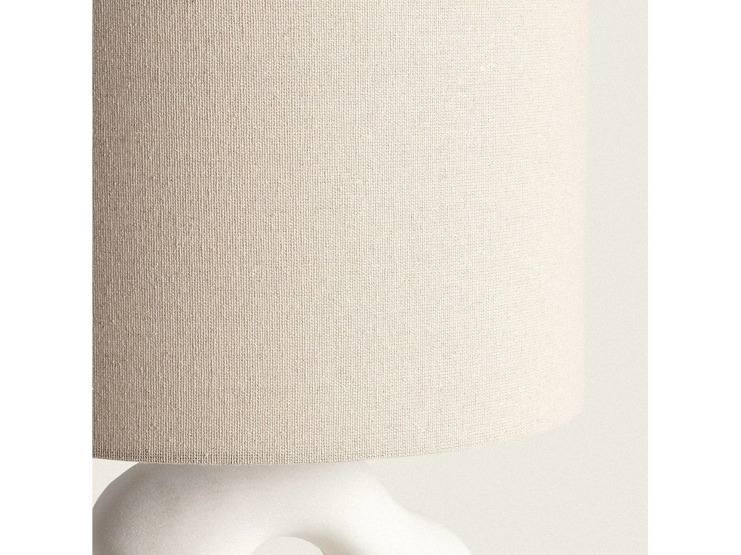 Lampe à Poser Céramique et Lin Illinois Blanc
