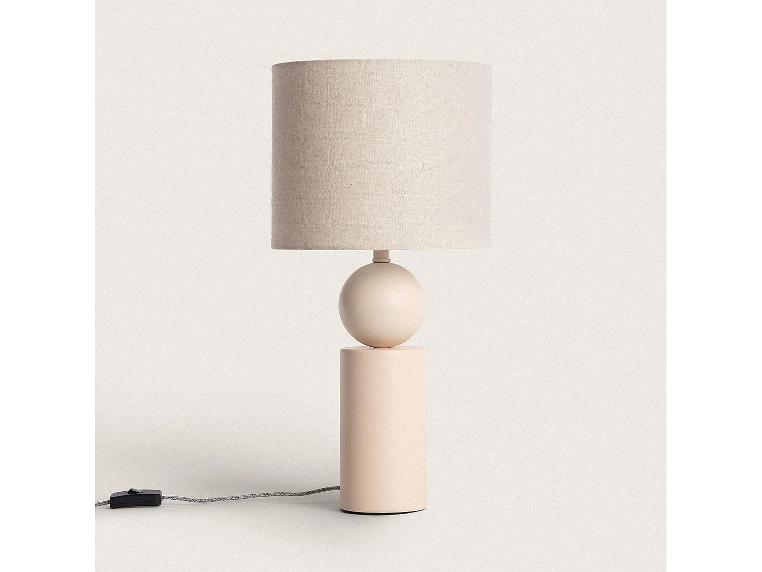 Lampe à Poser Céramique et Tissu Rahma Beige