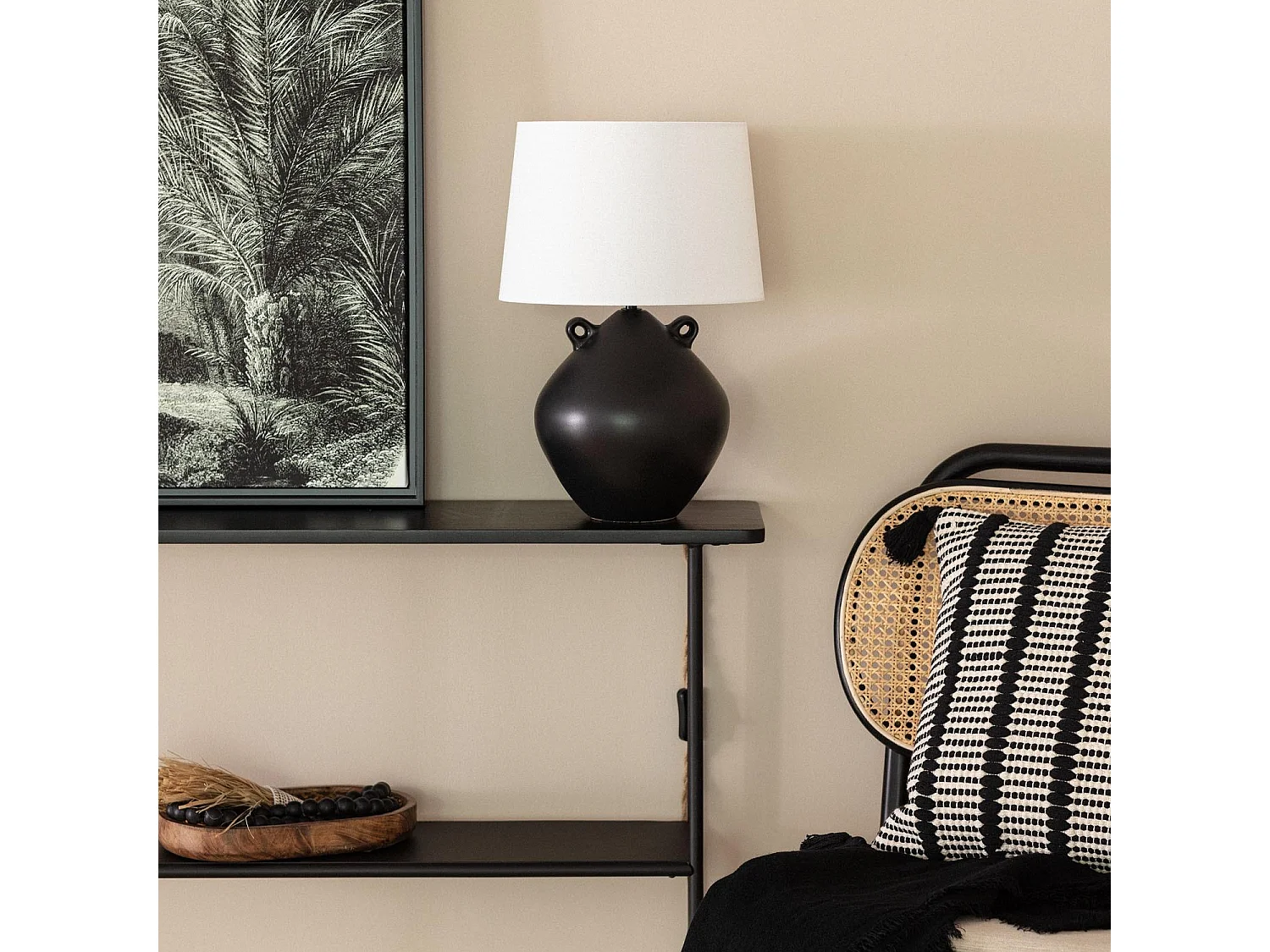 Lampe à Poser Céramique Cafuné Noir