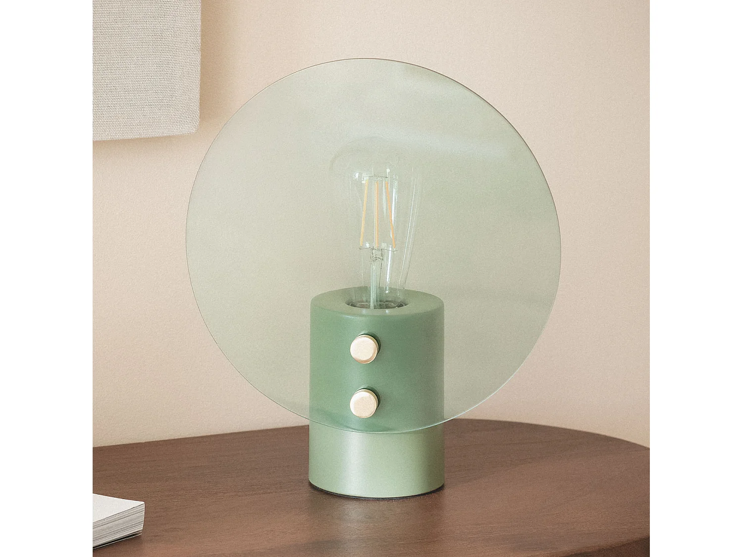 Lampe à Poser Métal et Verre Katia Vert
