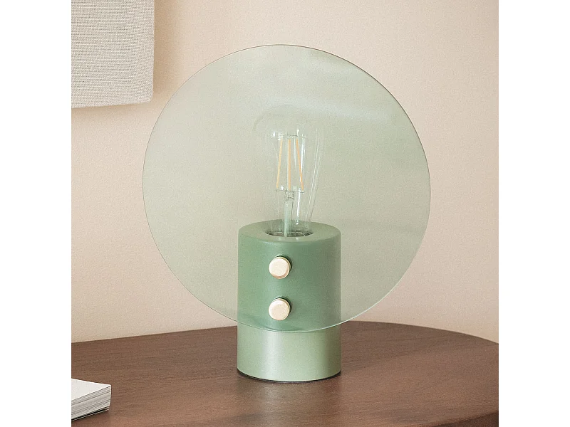 Lampe à Poser Métal et Verre Katia Vert