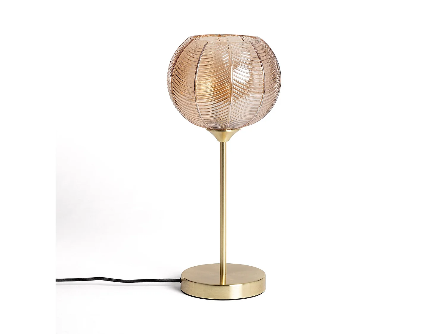 Lampada da Tavolo Metallo e Vetro Klimt Ambra