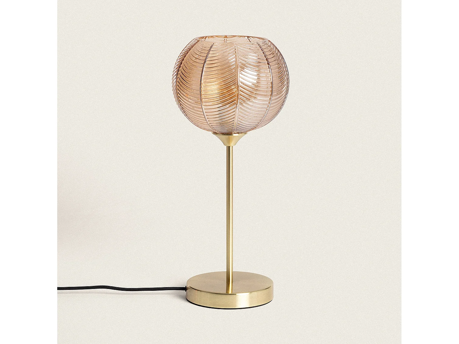 Lampada da Tavolo Metallo e Vetro Klimt Ambra
