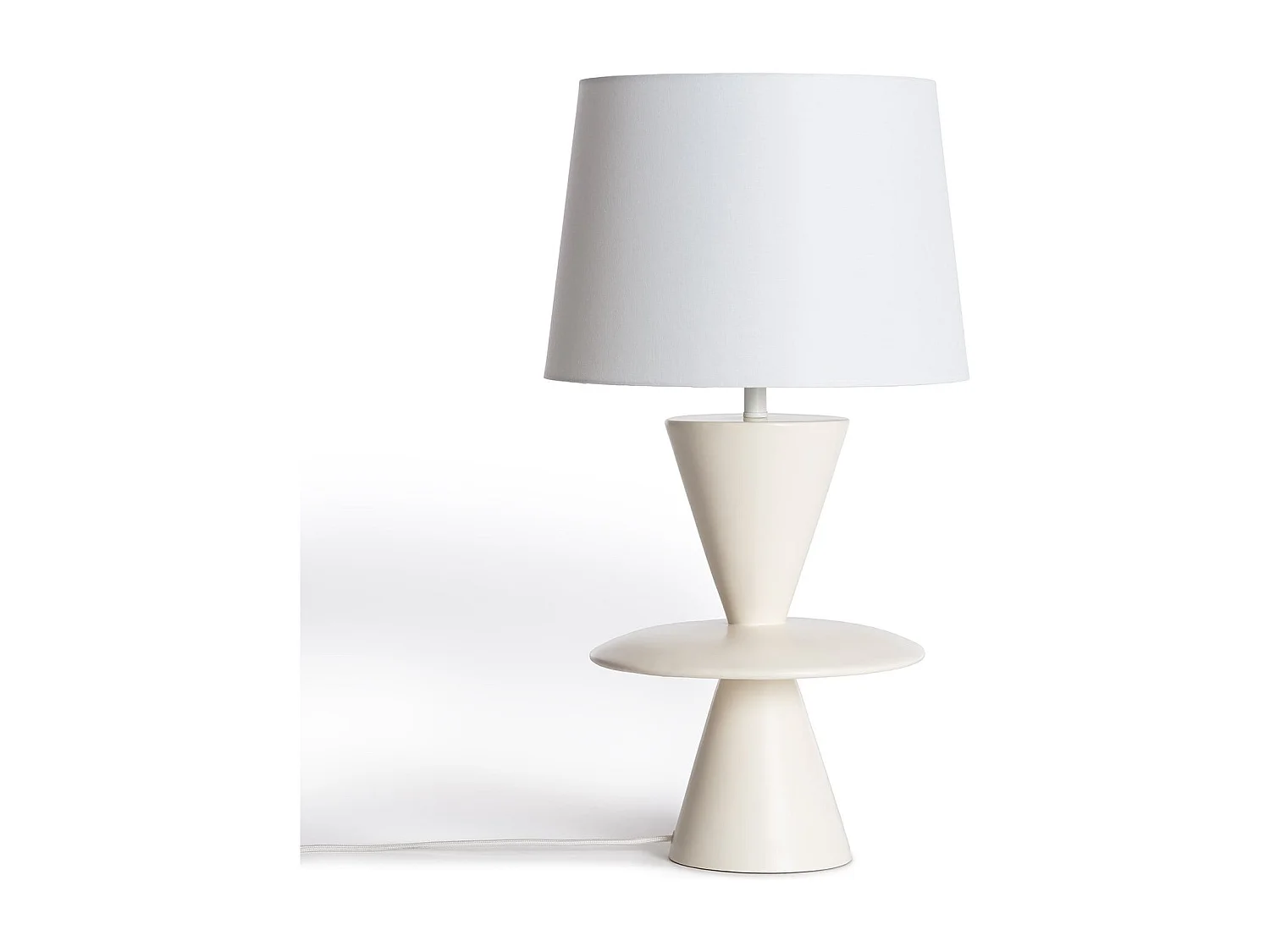 Lámpara de Mesa Resina y Tela Wismar Blanco Roto