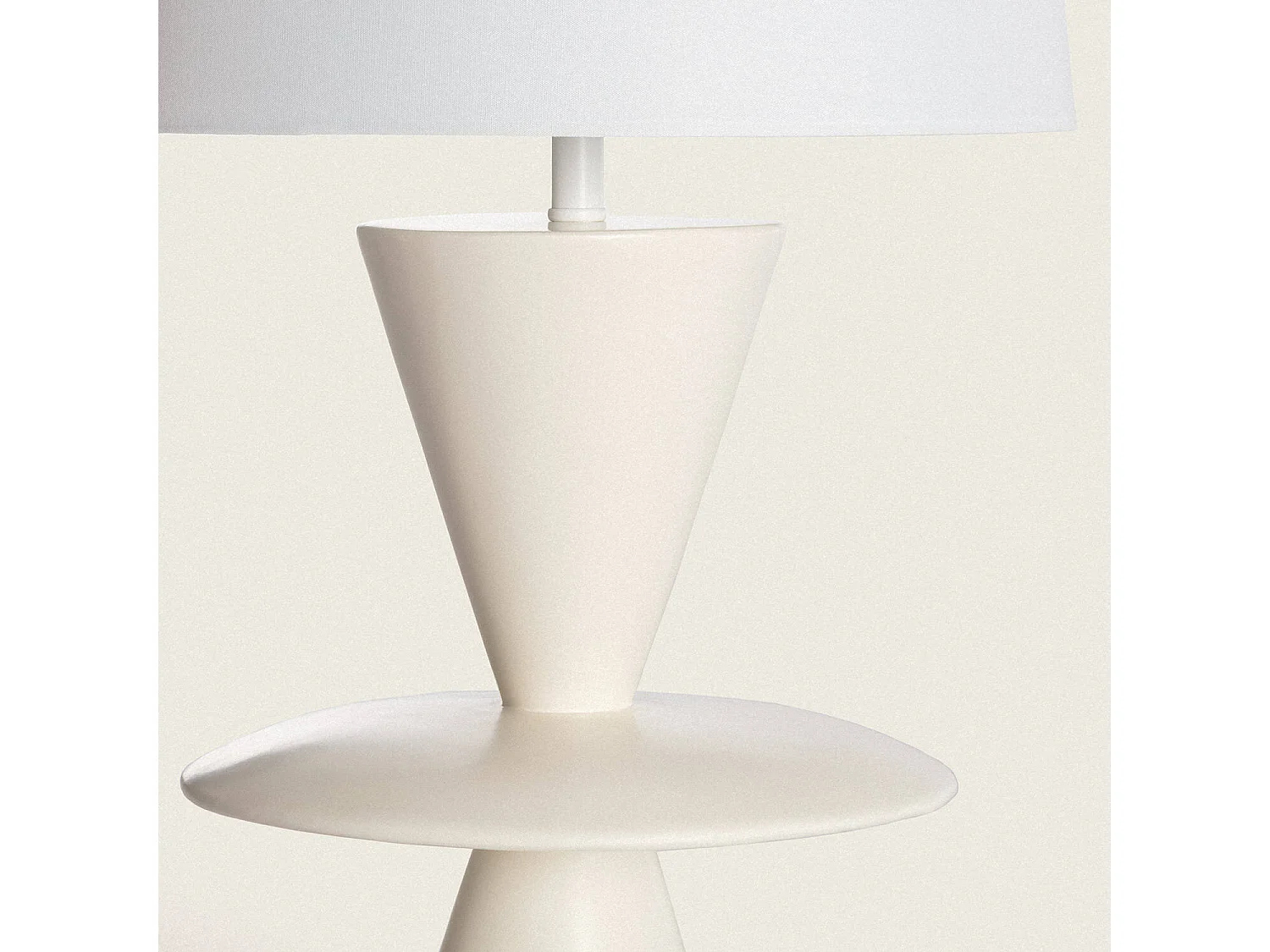 Lámpara de Mesa Resina y Tela Wismar Blanco Roto