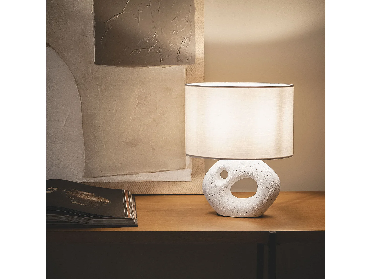 Lámpara de Mesa Resina Alessia Blanco