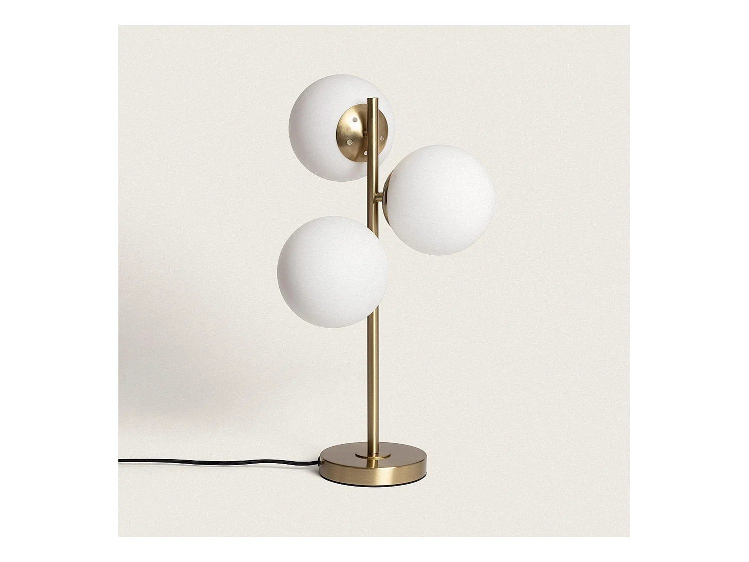 Lámpara de Mesa Metal y Cristal Moonlight Brass 3 Focos Dorado