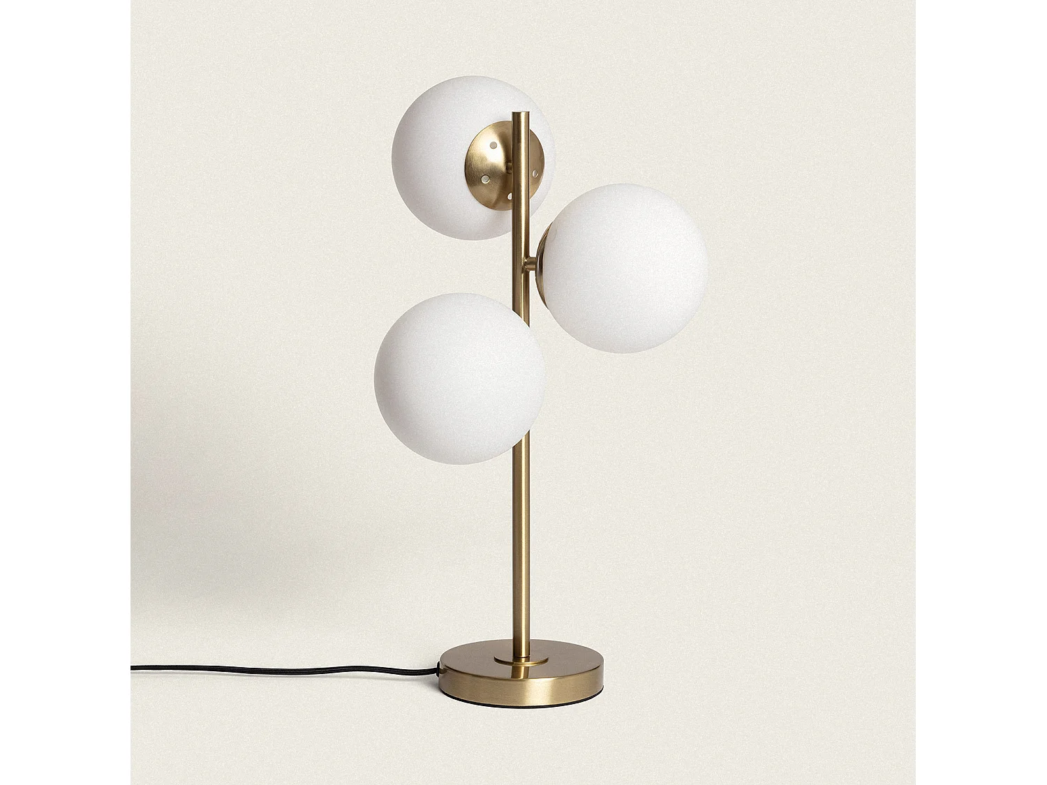 Lampe à Poser Métal et Verre Moonlight Brass 3 Spots Doré