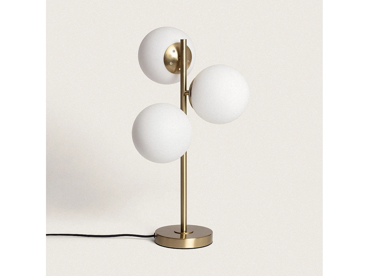Lámpara de Mesa Metal y Cristal Moonlight Brass 3 Focos Dorado