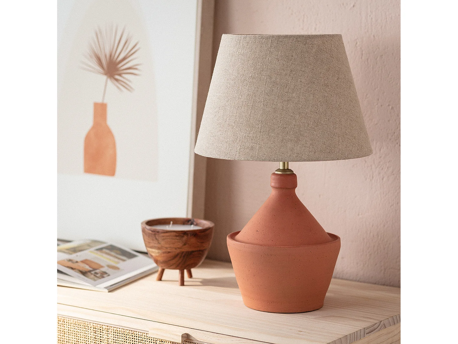 Lampe à Poser Terracota Aike ILUZZIA Terre cuite