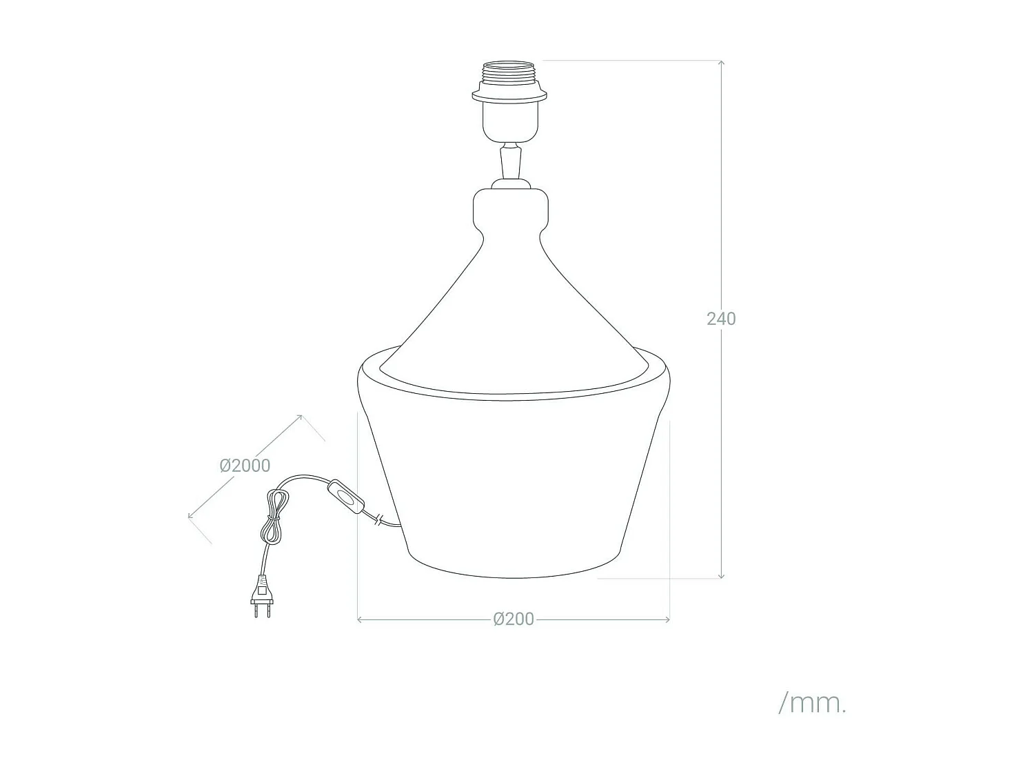 Lampe à Poser Terracota Aike ILUZZIA Terre cuite