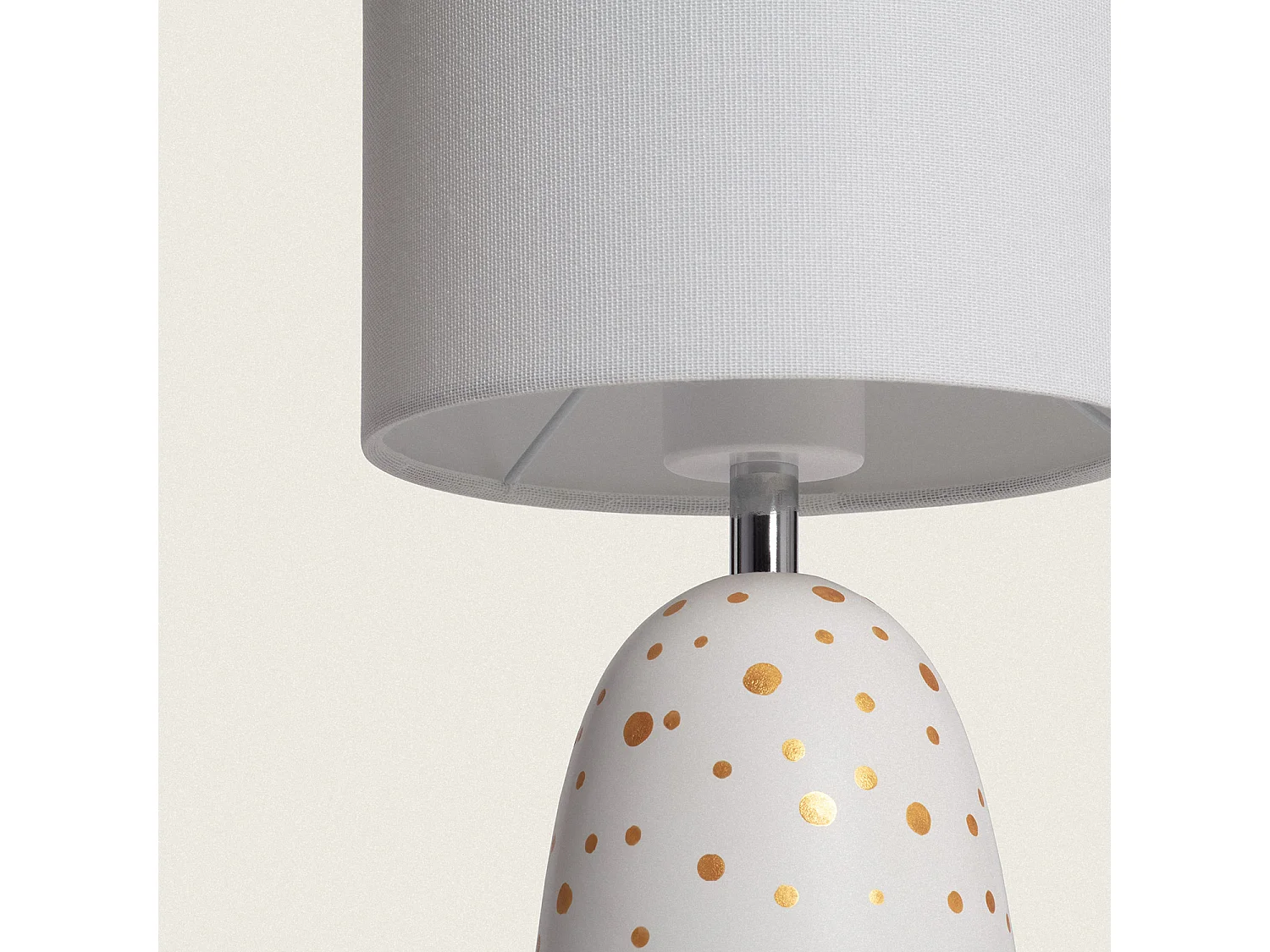Pack di 2 Lampade da Tavolo in Ceramica e Tessuto Argua Avorio