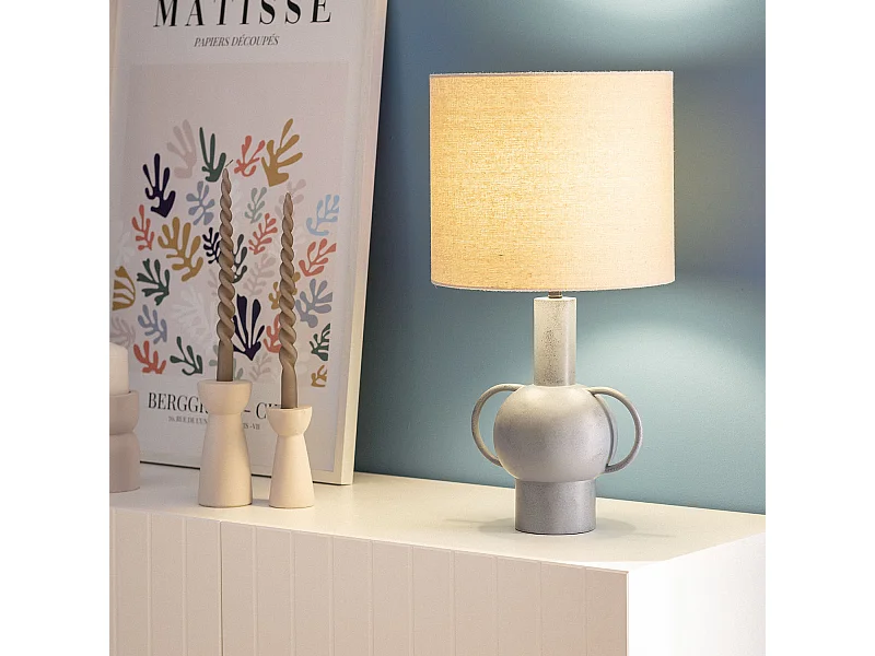 Lámpara de Mesa Resina Goslar Gris