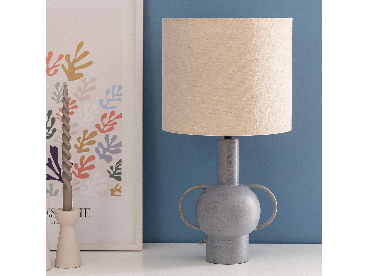 Lámpara de Mesa Resina Goslar Gris