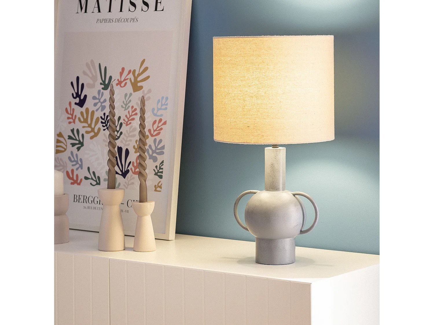 Lampe à Poser Résine Goslar Gris