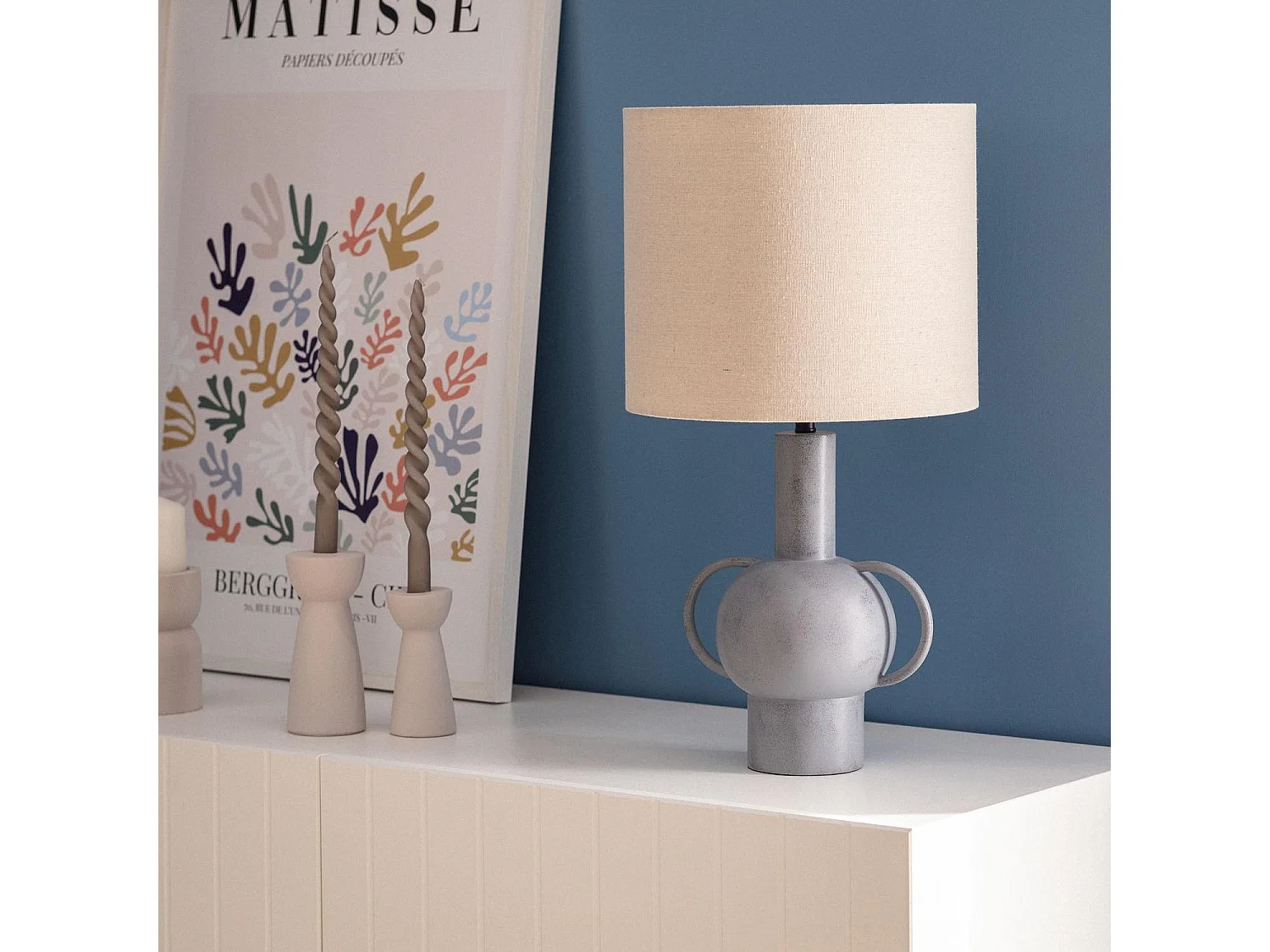 Lampe à Poser Résine Goslar Gris