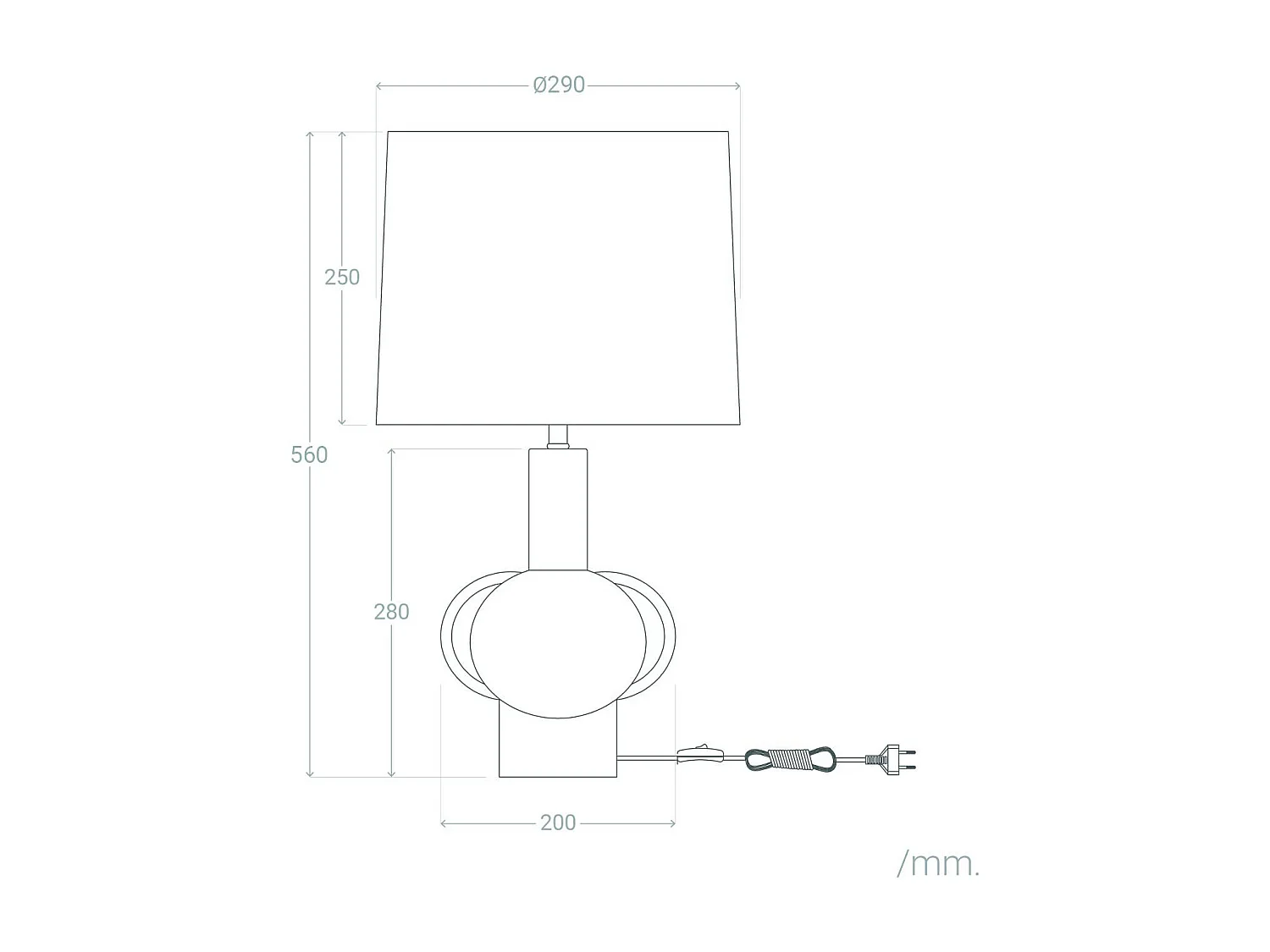 Lampe à Poser Résine Goslar Gris