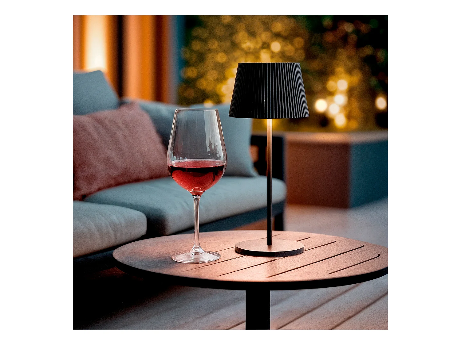 Lámpara de Mesa LED Portátil para Exterior Aluminio con Batería Recargable Willox Negro