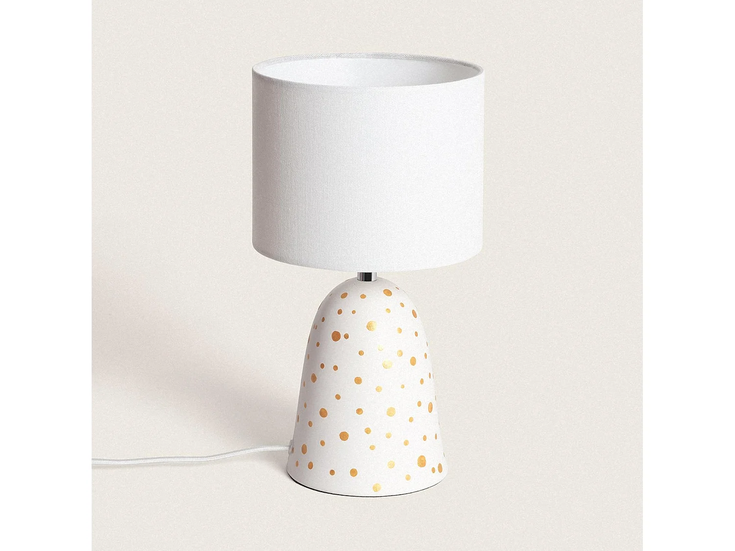 Lampe à Poser Céramique et Tissu Argua Blanc