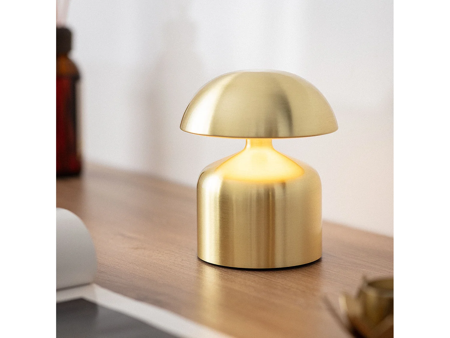 Lampe à Poser LED Portable avec Batterie USB Rechargeable Métal Ibbie Doré