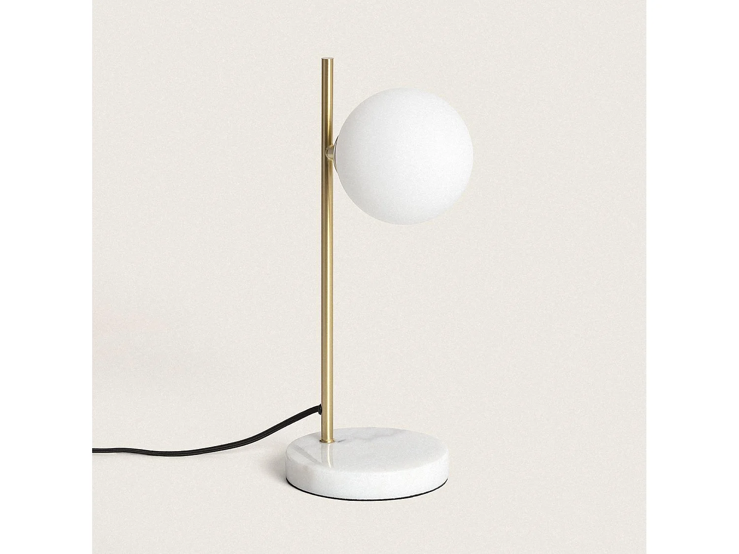 Lámpara de Mesa Metal y Cristal Lune Blanco