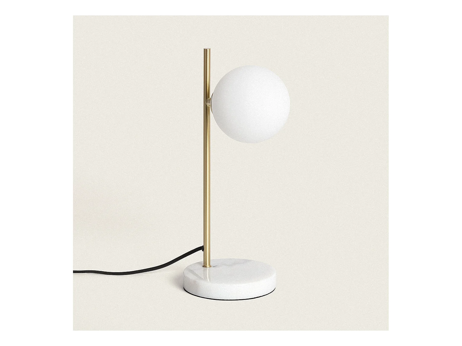 Lampada da Tavolo Metallo e Vetro Lune Bianco