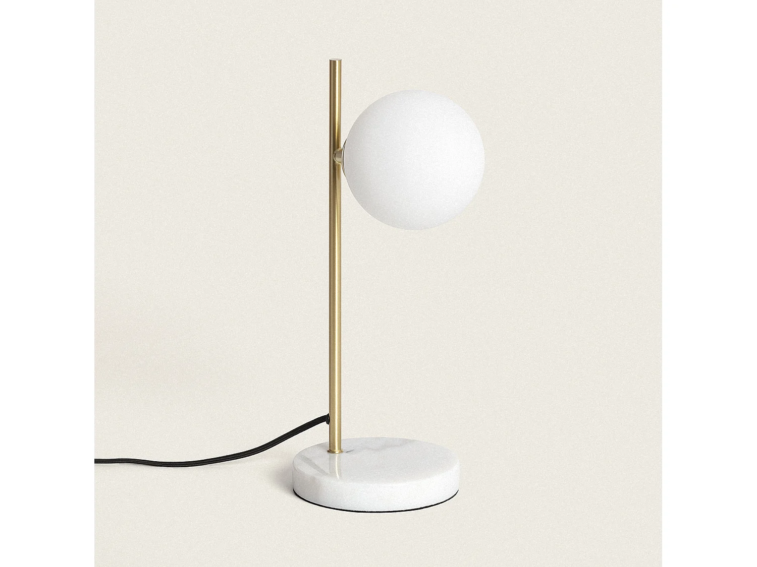 Lampada da Tavolo Metallo e Vetro Lune Bianco